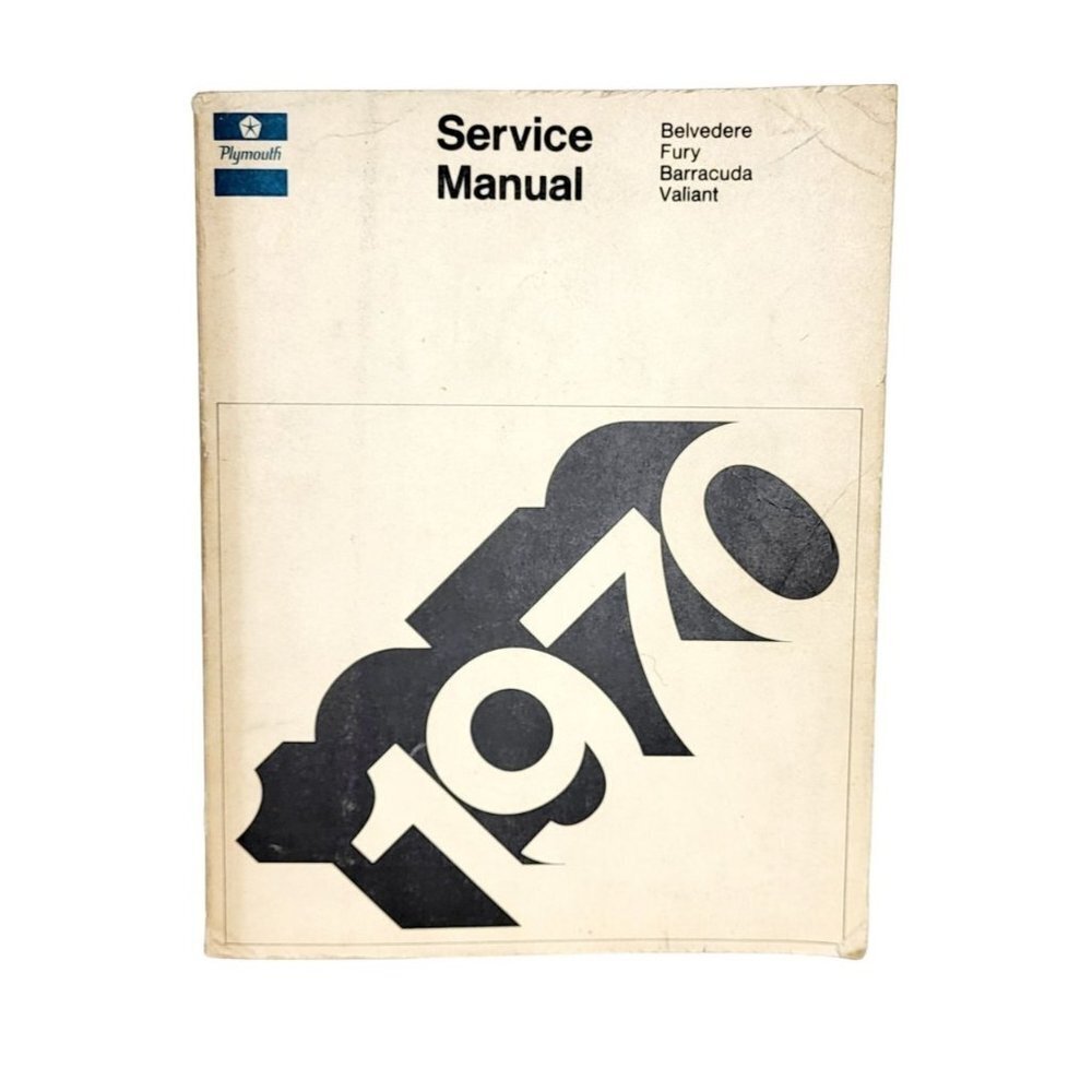 Vintage 1970 Service Manual Book Plymouth Belvedere Fury Barracuda Valia…